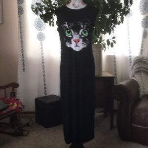Women cat print dress